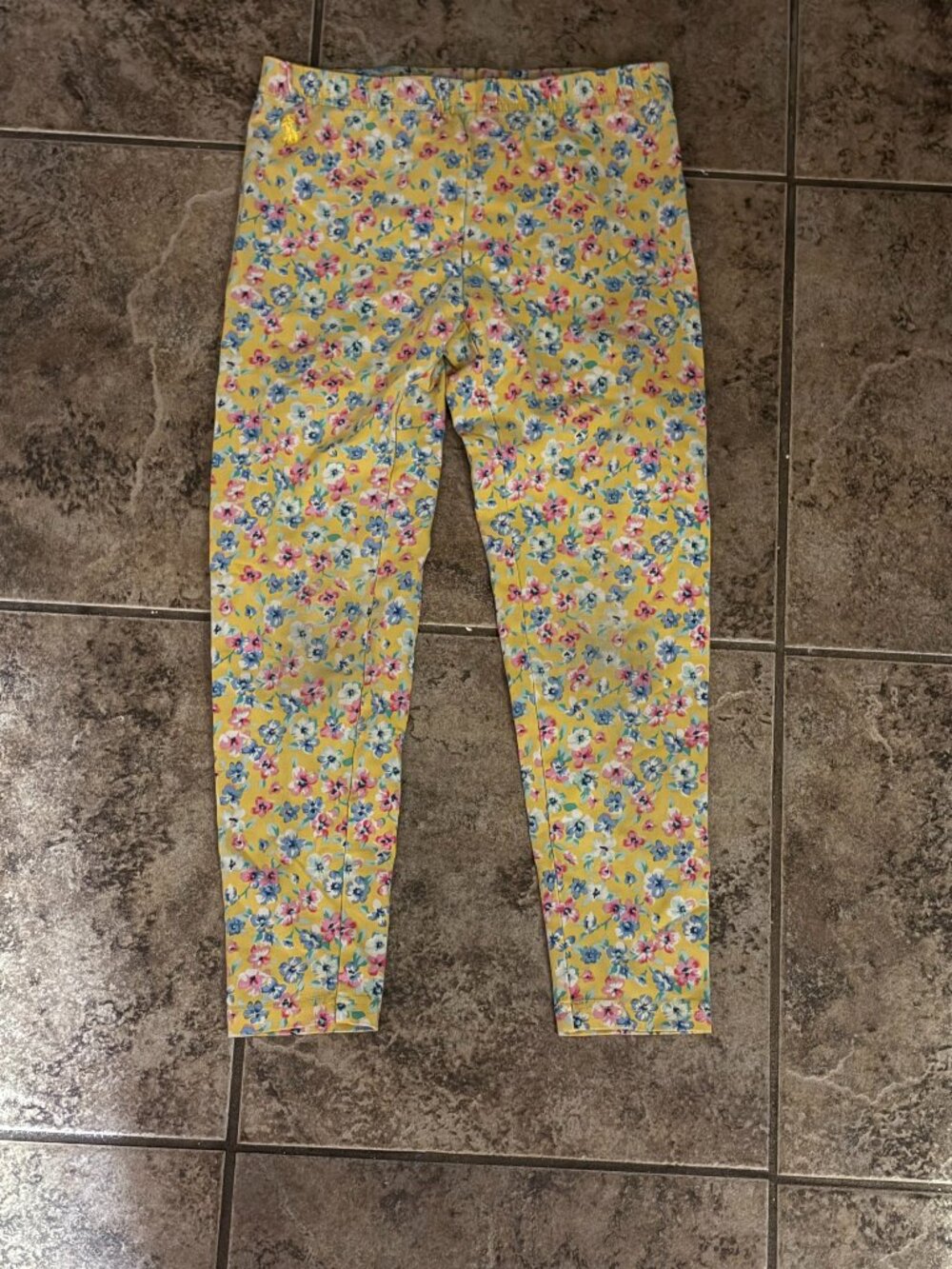 Polo Ralph Lauren Girls Yellow Floral Leggings